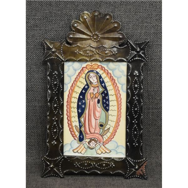 NEW MEXICAN TIN RETABLO WITH PAINTING (MADRID)