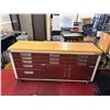Image 2 : Seville Classics UltraHD 11-Drawer Rolling Work Station w/ Wooden Top 72" x 20" x 37.5"H