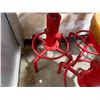 Image 9 : Qty 5 Bar Stools w/ Fire Hydrant Bases, Footrests & Wooden Seats 13" Dia, 29"H