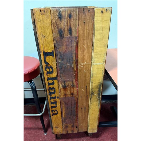 Wooden Planter Marked Lahaina 17" x 17" x 45"H