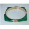 Image 1 : 14K Yellow Gold Malachite Bangle.