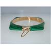Image 3 : 14K Yellow Gold Malachite Bangle.