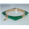 Image 4 : 14K Yellow Gold Malachite Bangle.