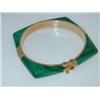 Image 5 : 14K Yellow Gold Malachite Bangle.