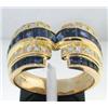 Image 1 : 14k Yellow Gold Diamond & Sapphire Ring