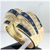 Image 3 : 14k Yellow Gold Diamond & Sapphire Ring