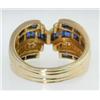 Image 4 : 14k Yellow Gold Diamond & Sapphire Ring