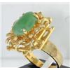 Image 3 : 14K Yellow Gold Jade Ring