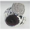 Image 3 : David Yurman Silver Garnet Diamond Ring