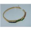 Image 5 : 18K Gold, Emerald & Ruby & Sapphire Diamond Bangle