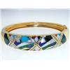 Image 1 : 14K Yellow Gold & Enamel, Diamond Bangle