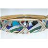 Image 3 : 14K Yellow Gold & Enamel, Diamond Bangle