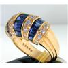 Image 2 : Oscar Heyman 18k Yellow Gold Diamond & Sapphire Ring