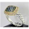 Image 2 : David Yurman Silver,18K Gold Peridot Diamond Ring.