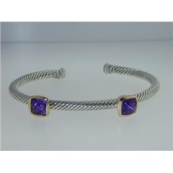 David Yurman 18k Yellow Gold/Silver, Amethyst Bangle!