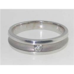 14k White Gold Diamond Men's Band