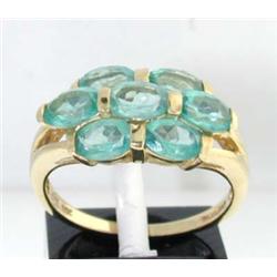 14K Yellow Gold Blue Tourmaline Ring