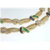 Image 4 : Krypell 18K Gold  Sapphire, Emerald & Diamond Necklace.