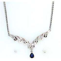 Platinum Sapphire& Diamond Necklace!