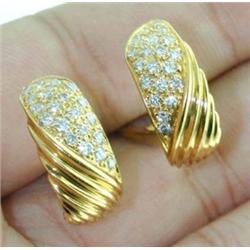 Fred Paris 18K Yellow Gold  Diamond Earring