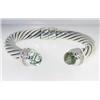Image 1 : David Yurman Silver Prasiolite Diamond Bangle