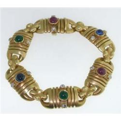 Salavetti 18K Yellow Gold Multi-stone, Diamond Bracelet