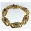 Image 1 : Salavetti 18K Yellow Gold Multi-stone, Diamond Bracelet