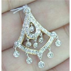 18K 2-toned Gold Diamond Pendant.