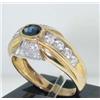 Image 2 : 10K Yellow Gold Sapphire & White Sapphire Ring