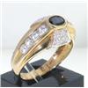 Image 3 : 10K Yellow Gold Sapphire & White Sapphire Ring