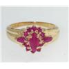 Image 3 : 10K Yellow Gold Ruby Ring