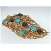 Image 1 : 18k Yellow Gold Diamond , Sapphire, Turquoise Pin