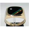 Image 1 : 10K Yellow  Gold Onyx & Diamond Ring