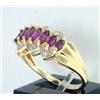 Image 2 : 14K Yellow Gold Ruby & Diamond Ring