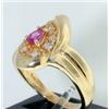 Image 2 : 14K Yellow Gold Ruby & Diamond Ring