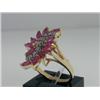 Image 2 : 14K Yellow Gold Rhodolite & Diamond Ring