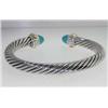Image 2 : David Yurman 14k Yellow Gold/Silver Turquoise Bangle