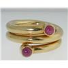 Image 1 : 18K Yellow Gold Cabochon Ruby Ring.