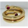 Image 2 : 18K Yellow Gold Cabochon Ruby Ring.