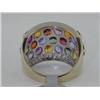 Image 4 : 18K White Gold Multi Colored Diamond Ring