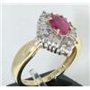 Image 3 : 14K Yellow Gold Ruby & Diamond Ring