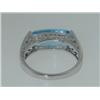 Image 5 : 14K White Gold Blue Topaz & Diamond Ring