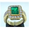 Image 1 : 18k Yellow Gold with Emerald and Diamond ring !