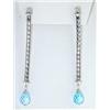 Image 2 : Di Modolo 18K White Gold Diamond & Blue Topaz Earrings.