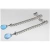 Image 3 : Di Modolo 18K White Gold Diamond & Blue Topaz Earrings.