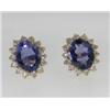 Image 1 : 14K Yellow Gold Diamond,  Amethyst Earrings