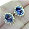 Image 2 : 14K Yellow Gold Diamond,  Amethyst Earrings