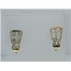Image 1 : Fred Paris 18K 2-tone Gold Channel Set Diamond Earring