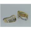 Image 3 : Fred Paris 18K 2-tone Gold Channel Set Diamond Earring