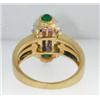 Image 4 : 18K Yellow Gold Multi Colored Stone & Diamond Ring